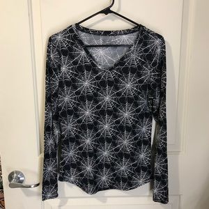 🎂Spooky Spiderweb Long Sleeve V Neck Tee